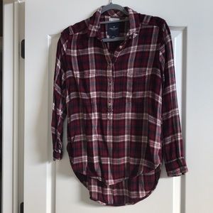 Burgundy American Eagle flannel